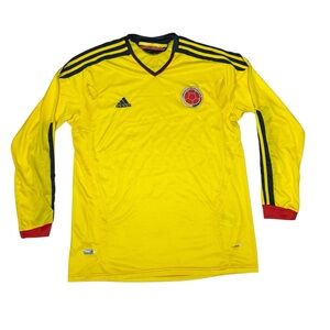 Colombia National Team Adidas Mens Size XL Jersey Soccer Cafeteros Long Sleeve